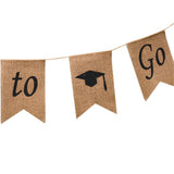 Doctoral Cap Burlap Banner Hanging Linen Swallowtail Flags for Graduation Ceremony Party Decor In Australia - Darrahopens