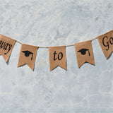 Doctoral Cap Burlap Banner Hanging Linen Swallowtail Flags for Graduation Ceremony Party Decor