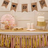 Doctoral Cap Burlap Banner Hanging Linen Swallowtail Flags for Graduation Ceremony Party Decor