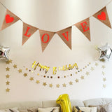 LOVE Triangle Linen Hanging Flags Banner Bunting for Wedding Bridal Shower Proposal Decoration
