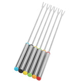 6pcs/Set Stainless Steel Chocolate Cheese Dessert Fondue Pot Forks Kitchen Tool Tableware