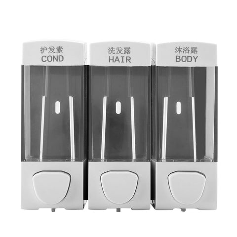 Wall Mounted 3-Chamber Liquid Lotion Shampoo Soap Dispenser Set Bathroom Accessories In Australia - Darrahopens