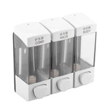 Wall Mounted 3-Chamber Liquid Lotion Shampoo Soap Dispenser Set Bathroom Accessories