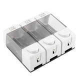 Wall Mounted 3-Chamber Liquid Lotion Shampoo Soap Dispenser Set Bathroom Accessories
