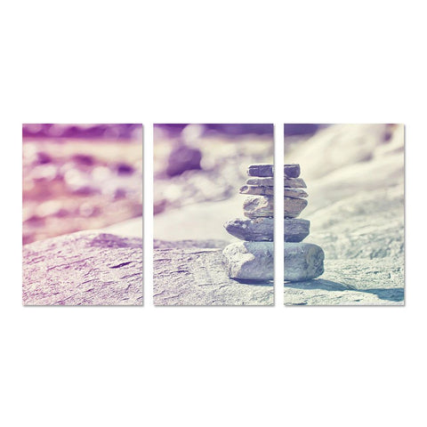 3Pcs Stone Pattern Canvas Wall Art Painting Printed Picture for Home Office Decor