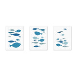 3Pcs Canvas Wall Art Painting Cartoon Fishes Printed Picture Home Office Decor In Australia - Darrahopens
