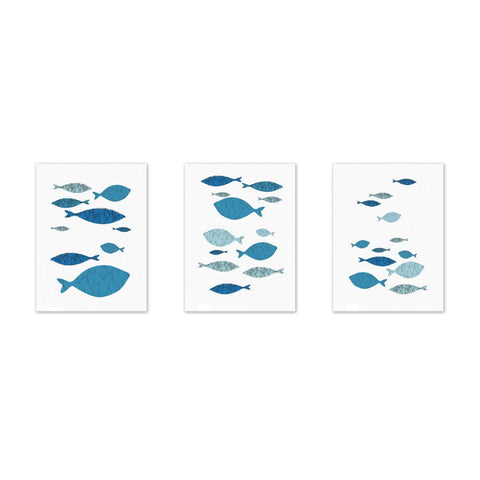 3Pcs Canvas Wall Art Painting Cartoon Fishes Printed Picture Home Office Decor In Australia - Darrahopens