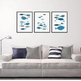 3Pcs Canvas Wall Art Painting Cartoon Fishes Printed Picture Home Office Decor In Australia - Darrahopens
