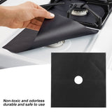 4Pcs Gas Range Stove Burner Covers Protector NOn Stick Oil Protection Mat Kitchen Tool(Black) In Australia - Darrahopens