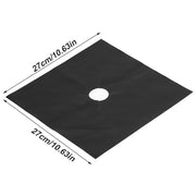 4Pcs Gas Range Stove Burner Covers Protector NOn Stick Oil Protection Mat Kitchen Tool(Black)