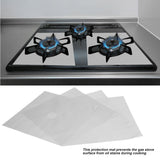 4Pcs Gas Range Stove Burner Covers Protector NOn Stick Oil Protection Mat Kitchen Tool(Silver)