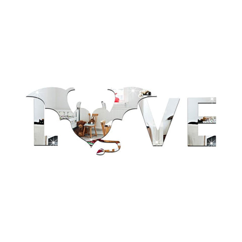 Love and Bat Pattern Wall Sticker for Living Room Backdrop Wall Bedroom In Australia - Darrahopens