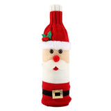 Knitted Wine Bottle Cover Bag Protector Christmas Table Party Decoration Ornament (Santa Claus)