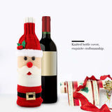 Knitted Wine Bottle Cover Bag Protector Christmas Table Party Decoration Ornament (Santa Claus)