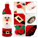 Knitted Wine Bottle Cover Bag Protector Christmas Table Party Decoration Ornament (Santa Claus)