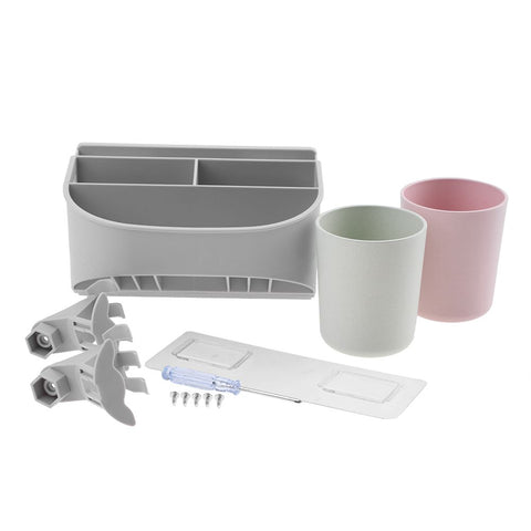 Compact Toothbrush Rack Multi-functional Bathroom Organizer Cosmetic Shaver Storage Holder(#1) In Australia - Darrahopens