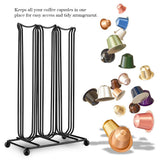 Black Color Chrome Plating Iron Coffee Capsule Storage Rack for Holding 42 Pieces Capsules