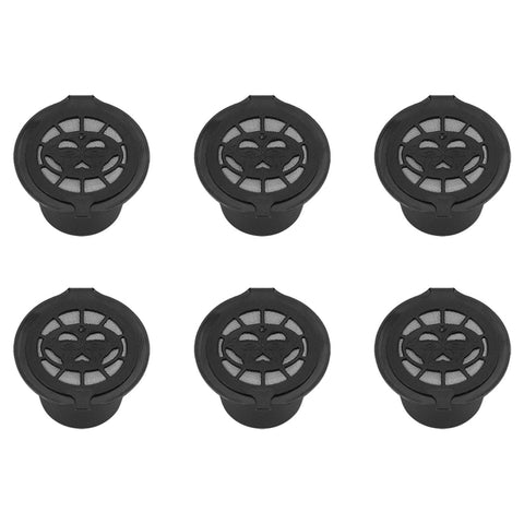 6Pcs Plastic and Stainless Steel Refillable Reusable Coffee Capsule Filters Baskets Replacement