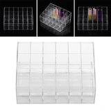Transparent 24 Grids Lipstick Holder Organizer Display Stand Nail Polish Makeup Storage Box