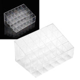 Transparent 24 Grids Lipstick Holder Organizer Display Stand Nail Polish Makeup Storage Box