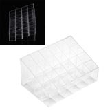 Transparent 24 Grids Lipstick Holder Organizer Display Stand Nail Polish Makeup Storage Box