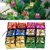 12PCS Gift Box Pendant Hanging Ornament for Christmas Tree Xmas Parties Decor