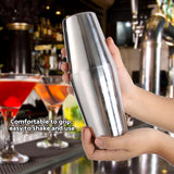 Stainless Steel Wine Cocktail Shaker Set Mixing Making Drinking Container Barware (600/450ml) In Australia - Darrahopens