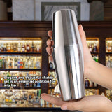 Stainless Steel Wine Cocktail Shaker Set Mixing Making Drinking Container Barware (600/450ml)
