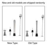 4pcs/ Set Durable Stainless Steel Drinking Cocktail Mixing Tool Set in Home Bar Party(B)