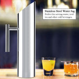 Stainless Steel Water Jug with Ice Guard Cold Drinking Pitcher Home Hotel Serving Tool (2L)