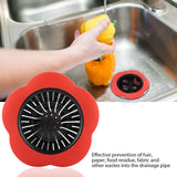 Flower Shaped Plastic Basin Sink Strainer Drain Stopper Kitchen Bathroom Accessories (Red) In Australia - Darrahopens