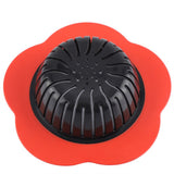 Flower Shaped Plastic Basin Sink Strainer Drain Stopper Kitchen Bathroom Accessories (Red)
