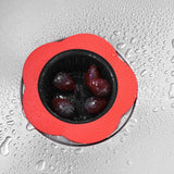 Flower Shaped Plastic Basin Sink Strainer Drain Stopper Kitchen Bathroom Accessories (Red)