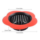 Flower Shaped Plastic Basin Sink Strainer Drain Stopper Kitchen Bathroom Accessories (Red)