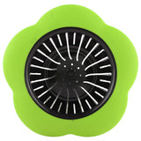 Flower Shaped Plastic Basin Sink Strainer Drain Stopper Kitchen Bathroom Accessories (Green)