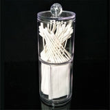 1Pc Acrylic Comestic Plastic Round Box Cotton Pad Swabs Makeup Storage Case