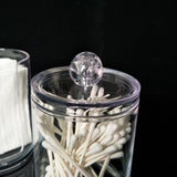 1Pc Acrylic Comestic Plastic Round Box Cotton Pad Swabs Makeup Storage Case