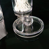 1Pc Acrylic Comestic Plastic Round Box Cotton Pad Swabs Makeup Storage Case