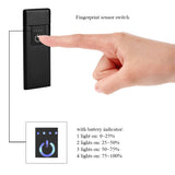 USB Recharge Ultra thin Flameless Windproof Electronic Cigarette Lighter Touch Switch (Black)
