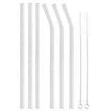 Reusable Eco friendly Glass Drinking Straw with Cleaning Brush Transparent Convenient Tableware In Australia - Darrahopens