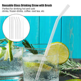Reusable Eco friendly Glass Drinking Straw with Cleaning Brush Transparent Convenient Tableware In Australia - Darrahopens