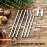 Reusable Eco friendly Glass Drinking Straw with Cleaning Brush Transparent Convenient Tableware In Australia - Darrahopens