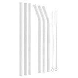Reusable Eco friendly Glass Drinking Straw with Cleaning Brush Transparent Convenient Tableware