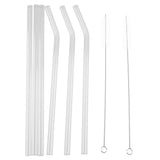 Reusable Eco friendly Glass Drinking Straw with Cleaning Brush Transparent Convenient Tableware