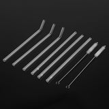 Reusable Eco friendly Glass Drinking Straw with Cleaning Brush Transparent Convenient Tableware
