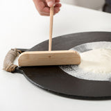 Small Bamboo Portable Washable Pancake Rake with Long Handle Cooking Tool