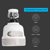 360 Degree Rotatable Kitchen Faucet Spray Head Tap Splash Filter Nozzle 3 Modes Adjustment