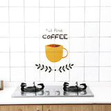 Cartoon and Transparent Self Adhesive Kitchen Oil Resistant Sticker Wall Tile Decals (Tea Cup)
