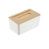 Removable Wood Cover Plastic Tissue Box Holder Storage Organizer for Home Car Office(Rectangle) In Australia - Darrahopens