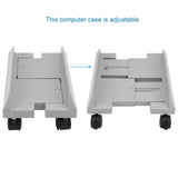 Removable Computer Case Stand Holder Bracket Desktop Mainframe Storage Rack with Brake(White)